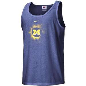 Nike Michigan Wolverines Navy Blue Heather Tank Top:  