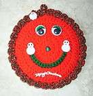 smiley face potholder wall hanging crochet cute christmas decoration 