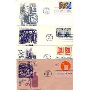 USA Four First Day Covers American Independence Bicentennial Issued 