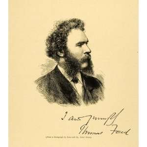  1887 Wood Engraving Thomas Faed Artist Scottish Royal Academy Beard 