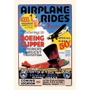  Paper poster printed on 20 x 30 stock. Airplane Rides Inman 