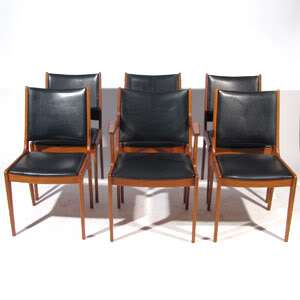 Six Johannes Andersen Uldum Mid Century Danish Teak Dining Chairs 