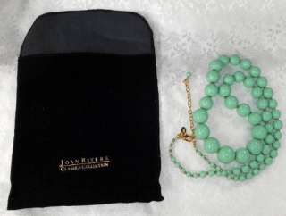Joan Rivers Set of TWO Graduated Shades of Green Beaded Necklace s 