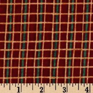  44 Wide Jolly Ol St. Nick Plaid Plaid Red/Gold Fabric By 