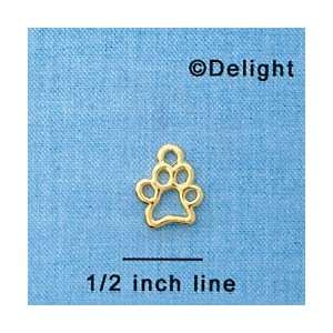  C3900 tlf   Small Open Paw   Gold Plated Charm: Home 