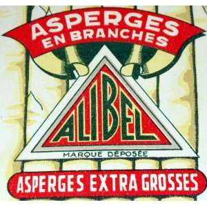  Alibel Asparagus French Crate Label, 1940s Everything 