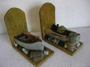 Pair RIVERS EDGE PRODUCTS Fishing Boat Canoe Book Ends  