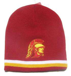 USC Trojans Red with Stripes Short Beanie Cap Hat  