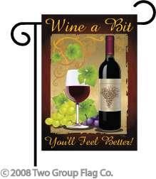   SUBLIMATION WINE A BIT DOUBLE SIDED GARDEN FLAG 13 x 18.5  