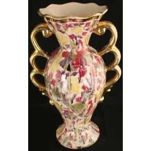    Vintage Multi Colored Bequet Style Vase Loving Cup 
