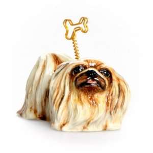  Pekingese Hand Crafted Picture Holder   Dk Brown