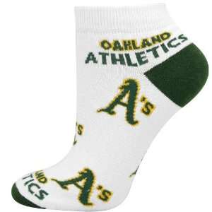  MLB Oakland Athletics White Ladies 9 11 Team Logo Ankle 