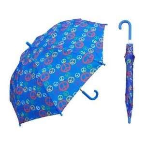    Childrens Blue Peace Sign Rain Stick Umbrella New: Everything Else
