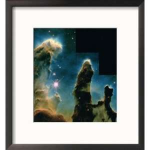 Gaseous Pillars Seen Through Hubble Telescope Framed Photographic 
