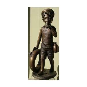  Bronze Statue of a Boy in an Old fashioned Swimsuit 