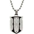 Black & Blue Jewelry Co Mens Shield Dogtag & Chain