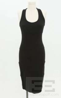 DVF Diane Von Furstenburg Black Knit Racerback Dress Size 6  