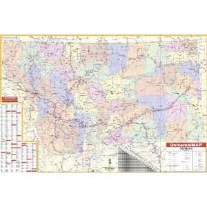  Universal Map 762539178 Montana Wall Map Railed: Office 