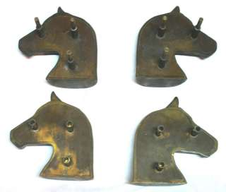 Stunning antique 4 brass horse head door knobs 10 x 10  