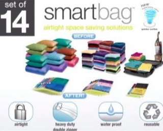 SMARTBAG 14 PIECE Airtight Space Saving Vacuum Seal Compression Bags 