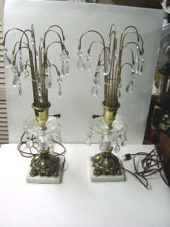 Pair 2 Crystal Drop Candle type Antique 20Lamps  