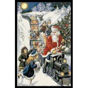  Santa in Train Counted Cross Stitch Kit 