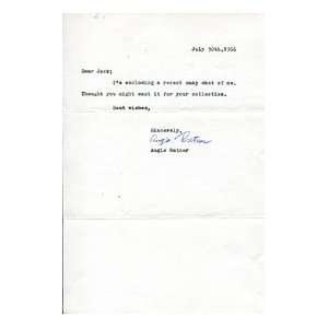  Augie Ratner Autographed / Signed Letter(James Spence 