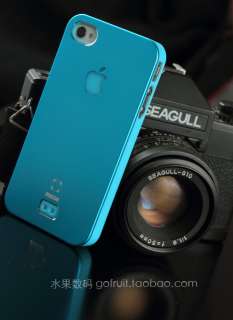 Deluxe Blue Aluminum Chrome Hard Case Cover For Iphone 4 4G 4S Hanging 