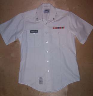 US Army Service Uniform ASU Mens White 521 Short Sleeve Shirt Size 16 