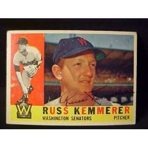 Russ Kemmerer Washington Senators #362 1960 Topps Autographed Baseball 