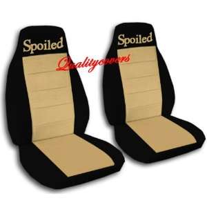  2 Black and tan Spoiled car seat covers for a 2002 