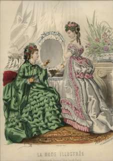 ORIGINAL MODE ILLUSTREE April 20,1873+colored print    