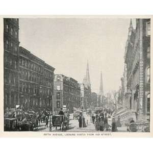1893 Print Fifth Avenue North from 42nd New York City   Original 