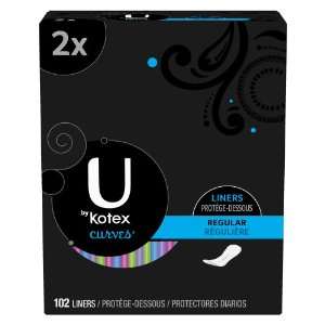  U By Kotex Curves Regular Liners, 102 Count Health 