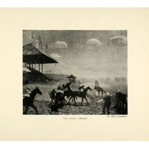   Race Track Art Horse Jockey   Original Halftone Print: Home & Kitchen