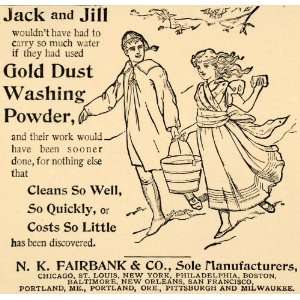  1892 Ad Jack Jill Gold Dust Washing Powder N K Fairbank 