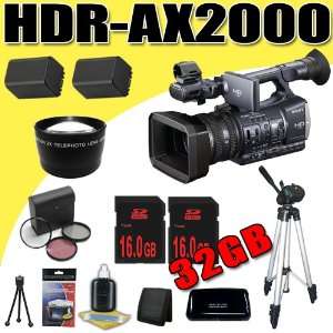  Sony HDR AX2000 Handycam Camcorder TWO NPF970 Batteries 