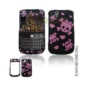  Pink Crossbones Black Shield Protector Case for BlackBerry Tour 