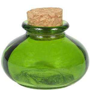    Lime Green Recycled Glass Decorative Bean Jar 