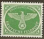 Stamp Germany Feldpost Mi 4 Sc MQ2 WWII Swastika Nazi Eagle Army 