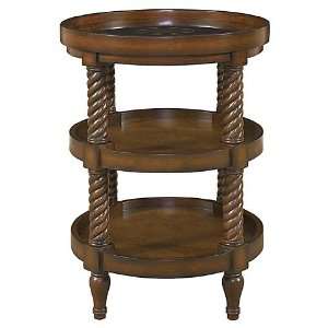   : Brown Wood Accent and Side Table with Twist Legs: Furniture & Decor