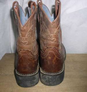 WOMENS FATBABY ARIAT COWGIRL BOOTS BROWN SIZE 9 B  
