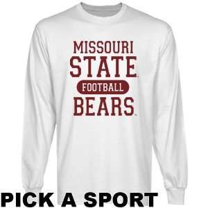 Missouri State University Bears White Custom Sport Long Sleeve T shirt 