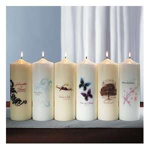 Love Bird Damask Personalized Pillar Candles