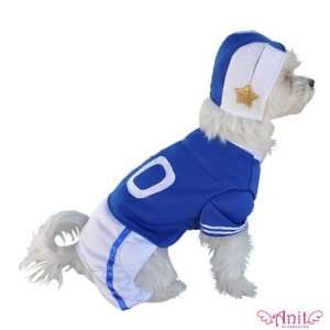  Blue Football Player Dog Costume Size: Medium (12   16 L 