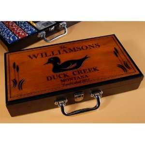   Personalized Cabin Series Wood Duck Poker Set
