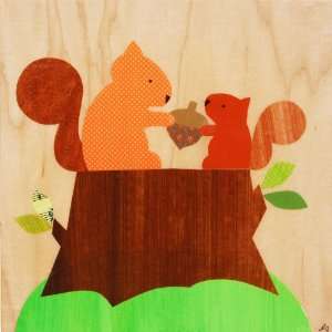  Petit Collage   Squirrel Baby Collage On Wood Baby