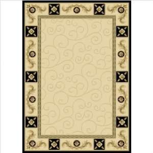 Transitional Dimensions Turina Ivory / Black Rug Size: 7 