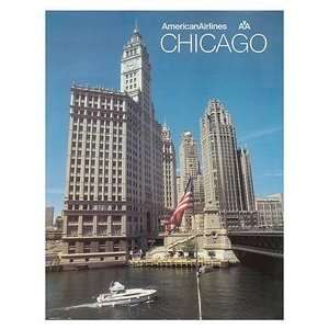  World Travel Poster American Airlines Chicago 9 inch by 12 