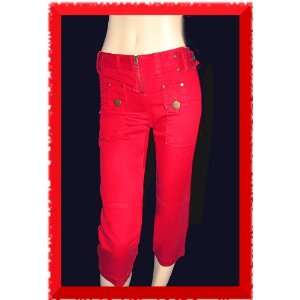   Victorias Secret Christie Fit Red Cropped Pants 12 
